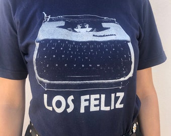 Los Feliz Typewriter Screen Printed T Shirt mens and womens sizes Los Angeles California