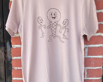 Fun Ice Cream Summer t shirt screen printed dancing ice cream cone