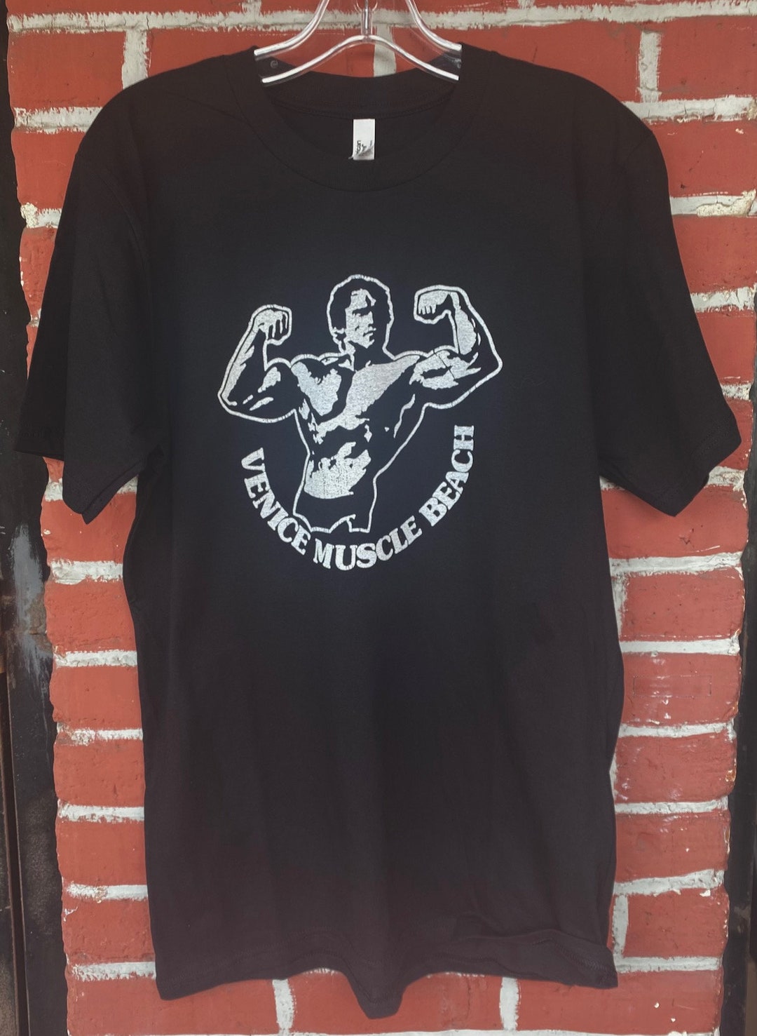 Venice Muscle Beach Unisex Sceen Printed Orange T Shirt Los