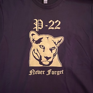P 22 Never Forget Screen Printed Black t shirt Los Angeles California Los Feliz Griffith Park Mountain Lion Puma Cougar Feline