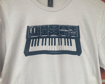 Vintage 1980's Synthesizer Moog Rogue Ice Grey T Shirt Screen Printed