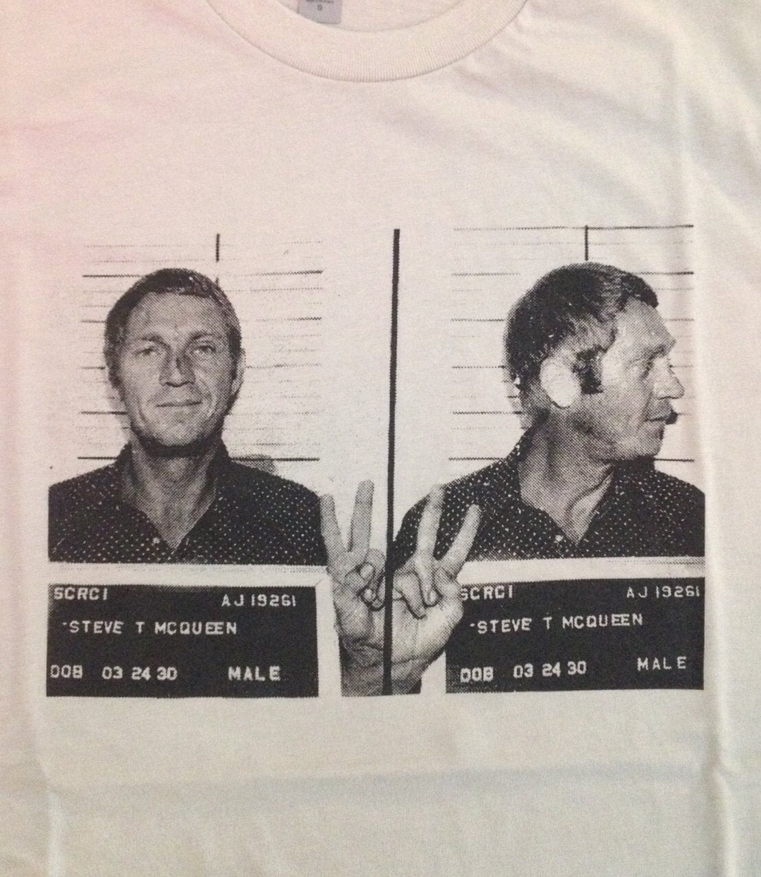 Steve Mcqueen Mugshot T-shirt, Hand Screen Printed Unisex Tee - Etsy