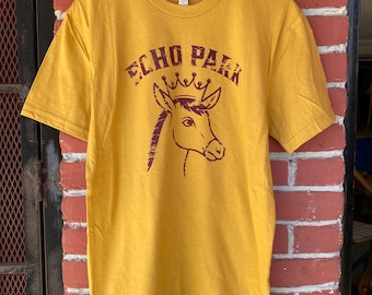 Echo Park Burro Donkey Screen Printed T Shirt Los Angeles California