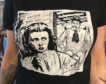 Trouble at The 4-H Dance T-Shirt: Black Screen Printed Cotton Tee