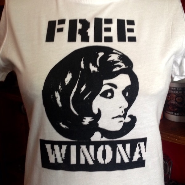 The Original Free Winona Silk Screened White T-Shirt womens and mens sizes