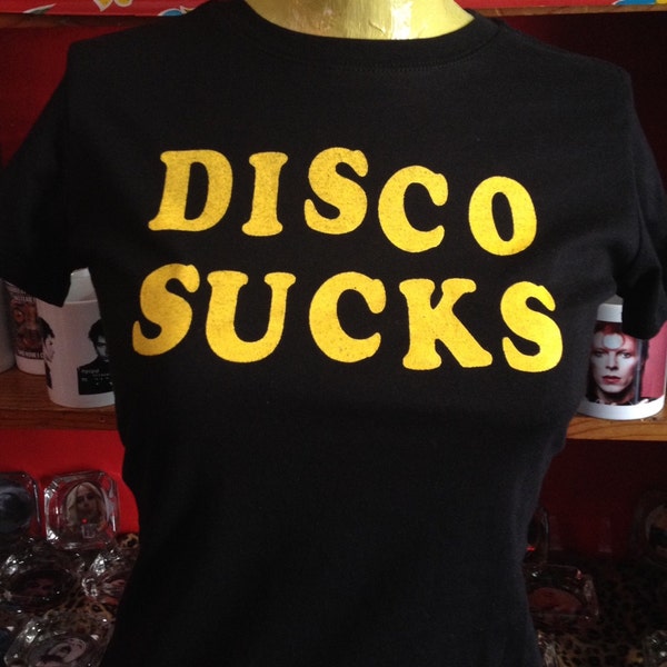DISCO SUCKS Vintage Style T Shirt 1970's Rock N Roll Punk Screen Print
