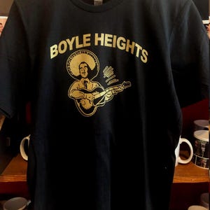 Boyle Heights Mariachi Screen Printed Black T Shirt Mens & Womens Sizes East Los Angeles California