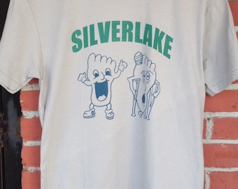 Silverlake Happy Foot Sad Foot Unisex Sceen Printed T Shirt Los Angeles California Silver Lake HaFo SaFo