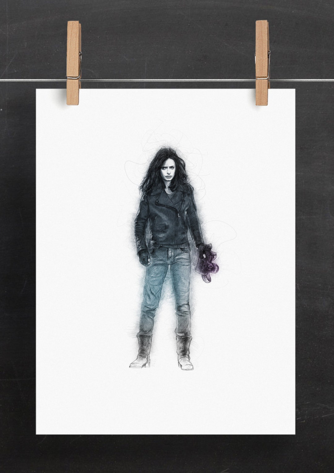 Jessica Jones Art Print: P.I. (marvel Inspired Superhero Digital