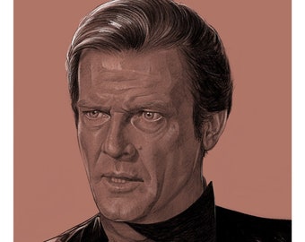 James Bond - Roger Moore Printed Sketch