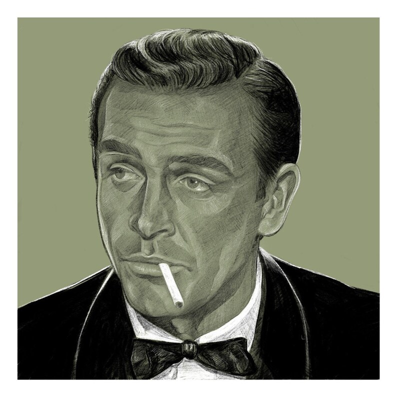 James Bond Sean Connery Printed Sketch - Etsy