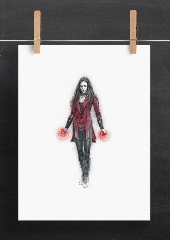 Avengers Print Scarlet Witch Art Wanda Maximoff Poster Etsy