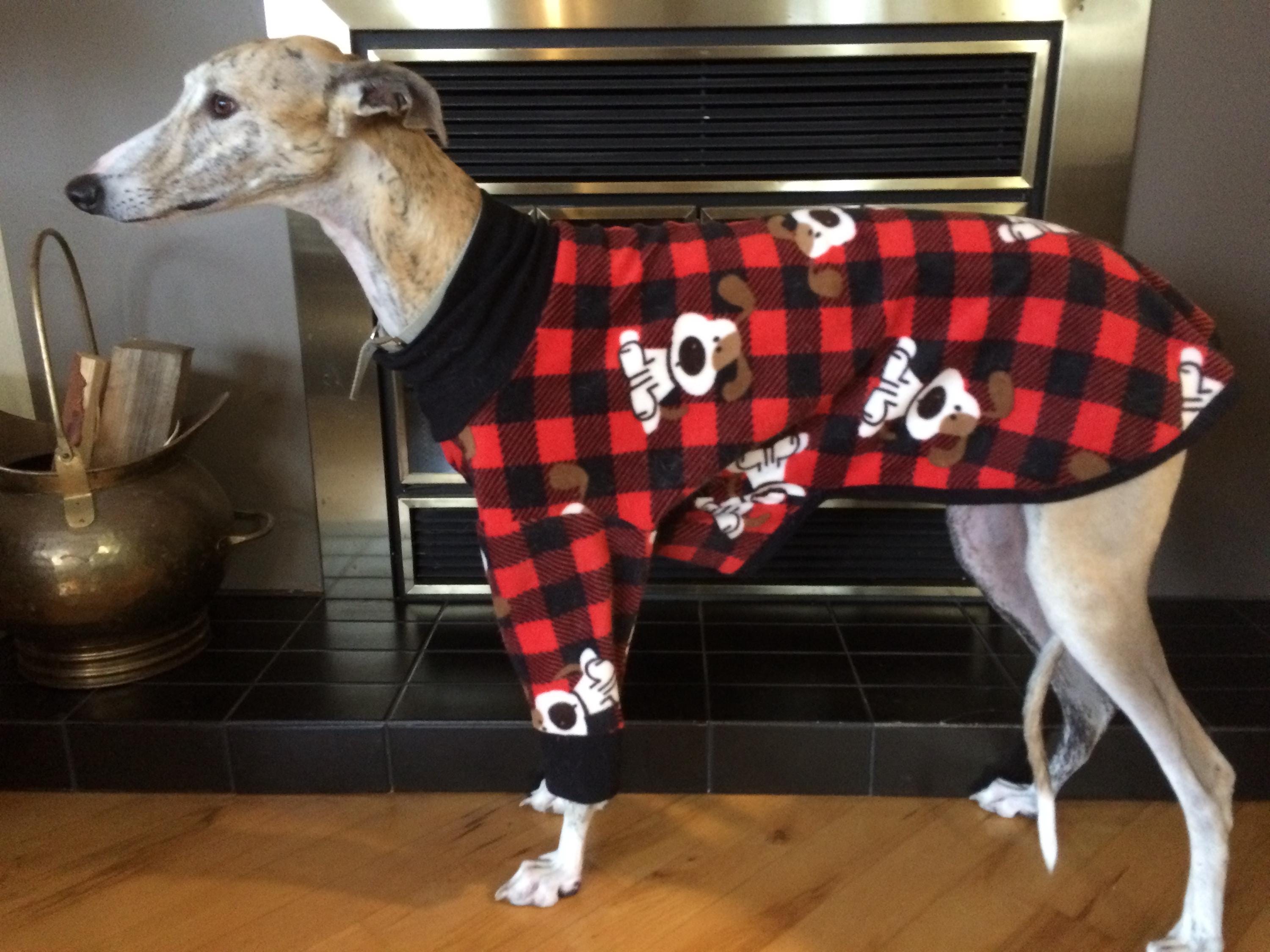 Fits 70-85lbs, Large Greyhound Fleece Pajamas, Greyhound Pajamas ...