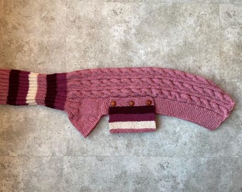 Fits 50-65lbs, Small Greyhound Sweater, Greyhound Sweater, Greyhound Coat, Sighthound Coat, lurcher Sweater, Galgo Sweater, Knitted Dog Coat