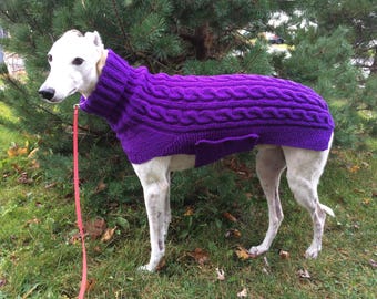 Fits 50-65lbs, Small Greyhound Sweater, Greyhound Sweater, Greyhound Coat, Sighthound Coat, lurcher Sweater, Galgo Sweater, Knitted Dog Coat