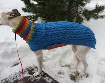 Fits 65-80lbs, Greyhound Sweater, Greyhound Coat, Galgo Sweater, Sighthound Coat, Dog Sweater, Large Dog Sweater, Wool Dog Sweater