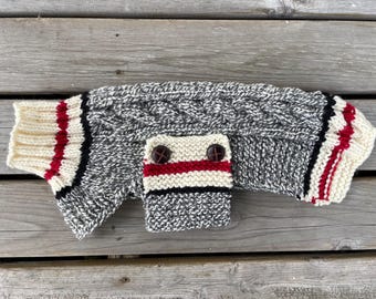 Fits 12-16lbs, Small dog sweater, Shih Tzu sweater, poodle sweater, small dog coat, knitted dog sweater, small breed dog clothes,