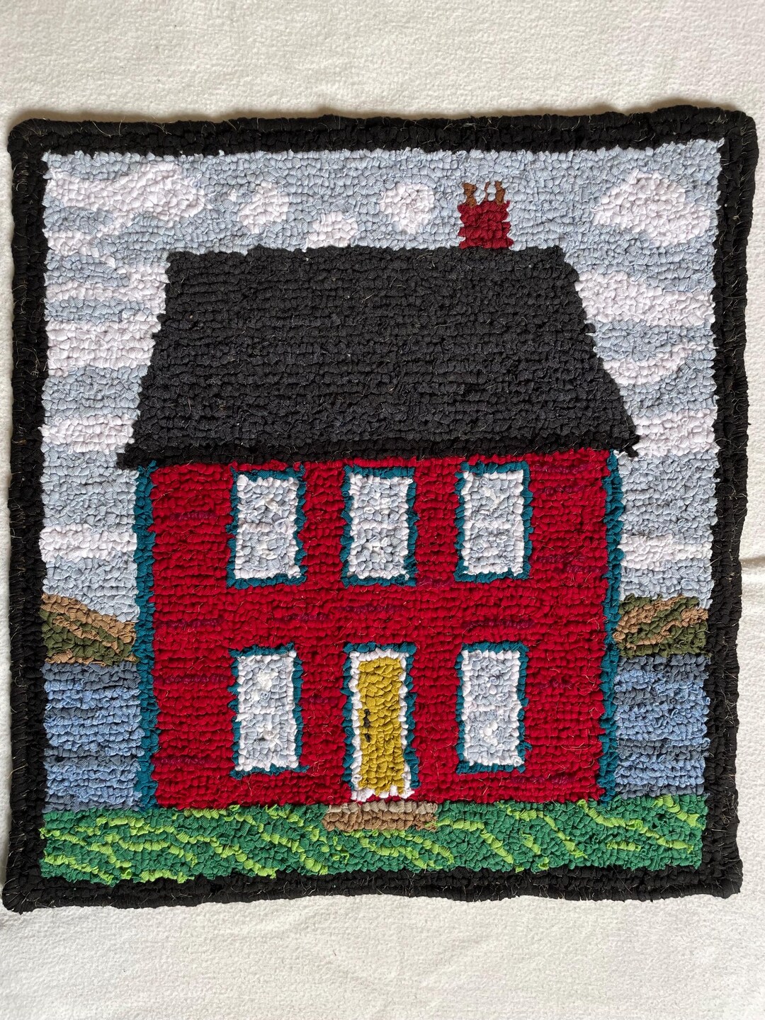 Hand Hooked Rug Wall Hanging, Hand Hooked Rug, Hand Hooked Wall Art ...