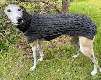 Fits 65-80lbs, Greyhound Sweater, Greyhound Coat, Galgo Sweater, Sighthound Coat, Dog Sweater, Large Dog Sweater, Wool Dog Sweater
