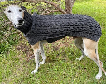 Greyhound Sweater, Greyhound Coat, Galgo Sweater, Sighthound Coat, Dog Sweater, Large Dog Sweater, Wool Dog Sweater, Knit Dog Sweater