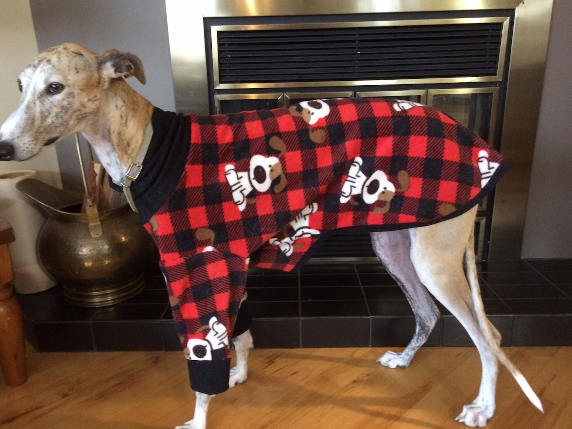 Large Greyhound Fleece Pajamas Greyhound Pajamas Greyhound Etsy