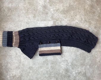 Fits 65-80lbs, Greyhound Sweater, Greyhound Coat, Galgo Sweater, Sighthound Coat, Dog Sweater, Large Dog Sweater, Wool Dog Sweater