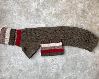 Fits 65-80lbs, Greyhound Sweater, Greyhound Coat, Galgo Sweater, Sighthound Coat, Dog Sweater, Large Dog Sweater, Wool Dog Sweater