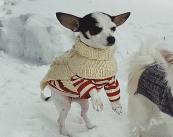 Se adapta a perros de 6 a 9 libras, suéter para perros XS, suéter para chihuahua grande, ropa para perros de raza pequeña, abrigo para chihuahua, suéter para perros pequeños, ropa para perros pequeños