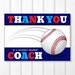 Baseball Coach Gift Printable card Mentor Gift Coach Card | Etsy