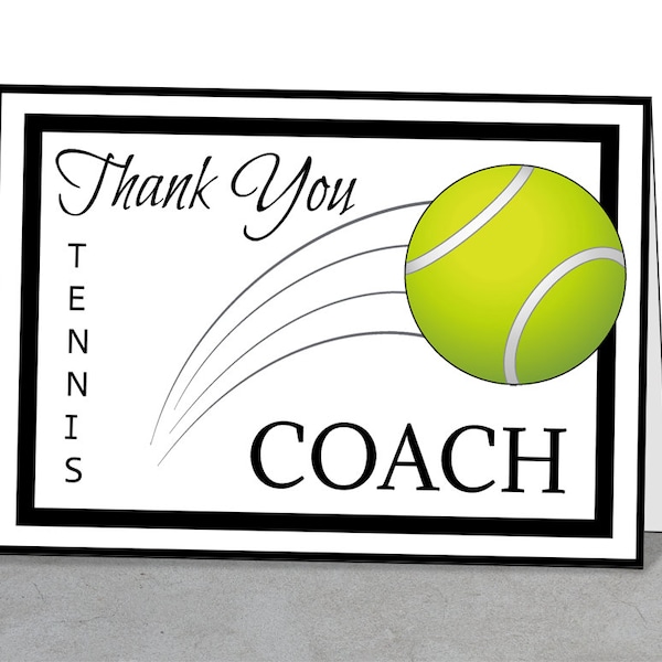 Tennis Thank You Card - Etsy