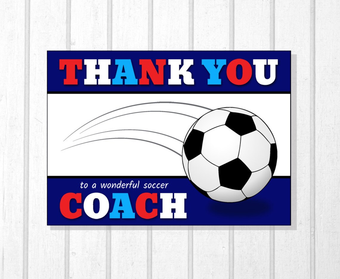 Soccer Coach Gift, Printable Card, Mentor Gift, Coach Card Soccer Team ...