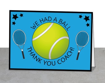 Tennis Coach Thank You, Downloadable Printable, Instant Thank You, Tennis Net, Tennis Stars, Tennis Racket, Thanks Coach, Tennis Practice