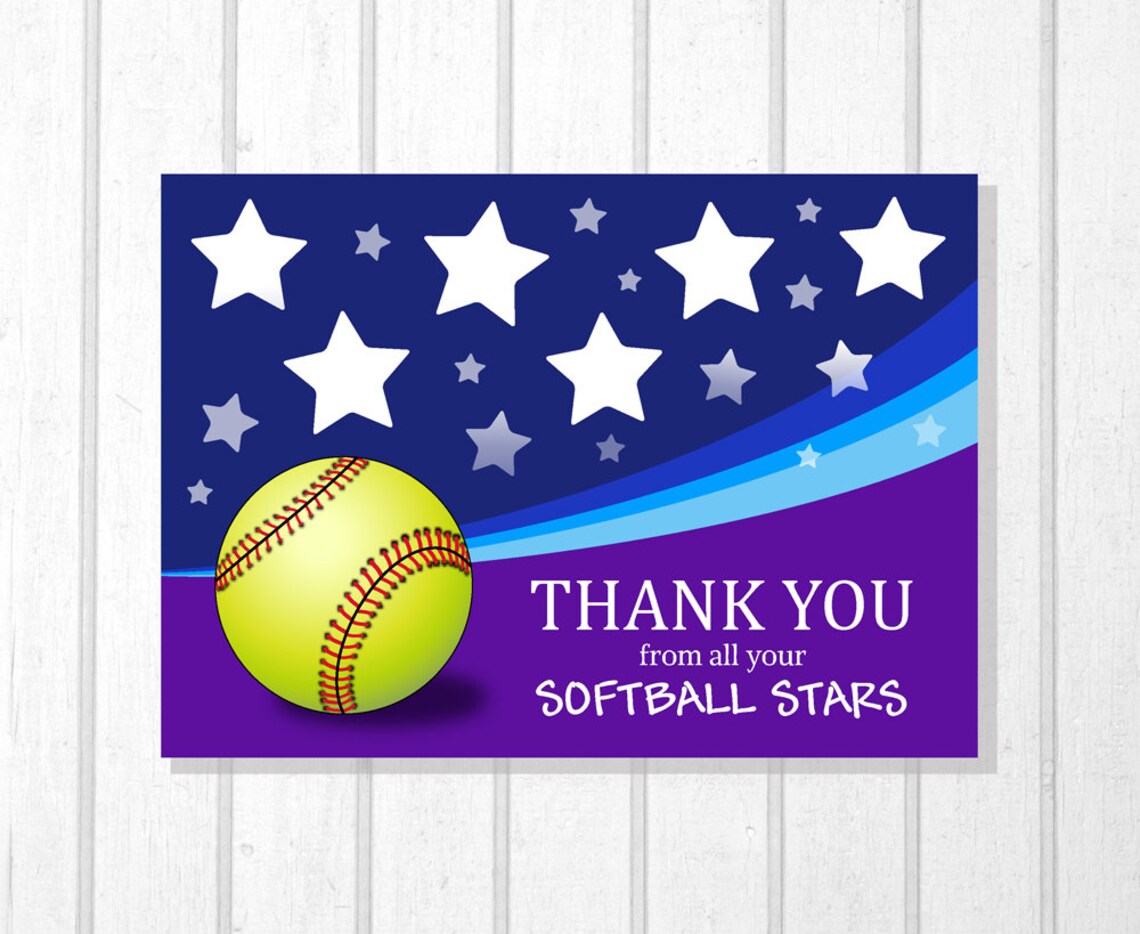 Softball Coaches Gifts, Thank You Cards, Softball Card, Printable Card