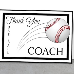 Biglietto di ringraziamento della squadra STAMPABILE per allenatore di baseball, download istantaneo, Little League, mentore di baseball, allenatore di baseball grazie