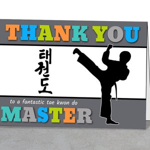 Tae Kwon Do Danke Karte, Junge, Mädchen, druckbare Karte, Mentor Geschenk, Meister, Tae Kwon Do, Danke druckbare, koreanische Kampfkünste, Geschenk