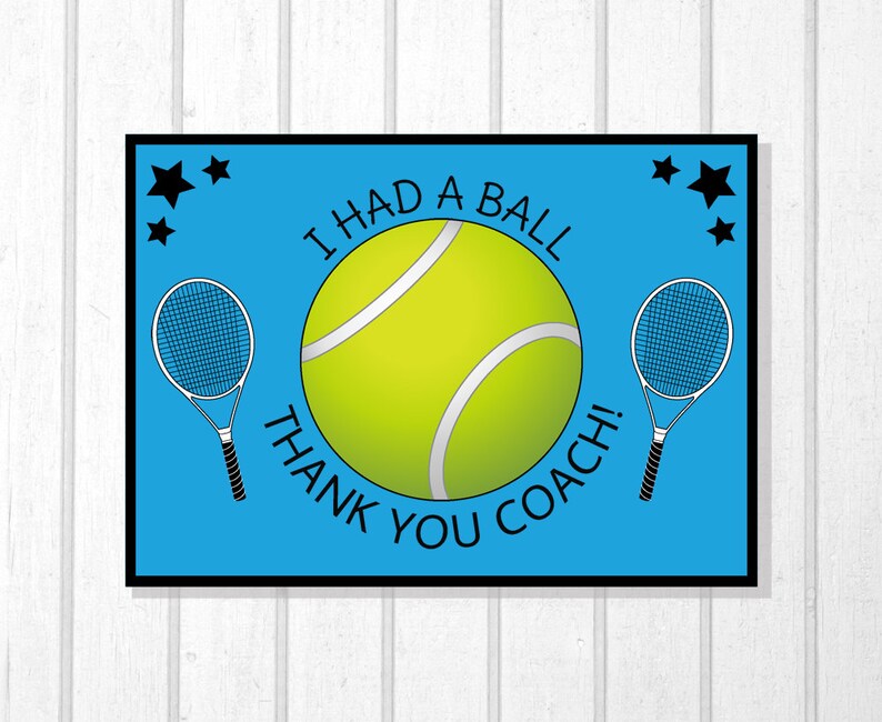 Tennis Cards, Coach Gift, Tennis Thank You Card, Tennis Party, Tennis