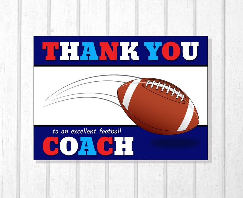 Football Coach Gift Printable Card Mentor Gift Coach Card - Etsy México