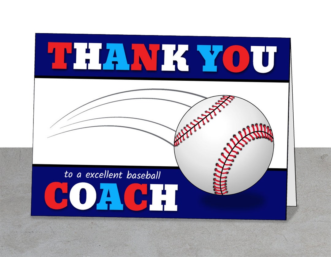 Baseball Coach Gift Printable Card Mentor Gift Coach Card - Etsy