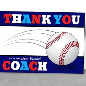 Baseball Coach Gift Printable Card Mentor Gift Coach Card - Etsy