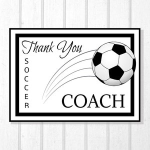 PRINTABLE Team Thank You Card for Soccer Coach, Instant Download, Greeting Card image 2