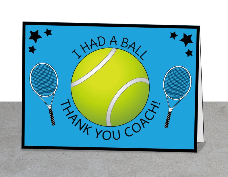 Tennis Cards, Coach Gift, Tennis Thank You Card, Tennis Party, Tennis