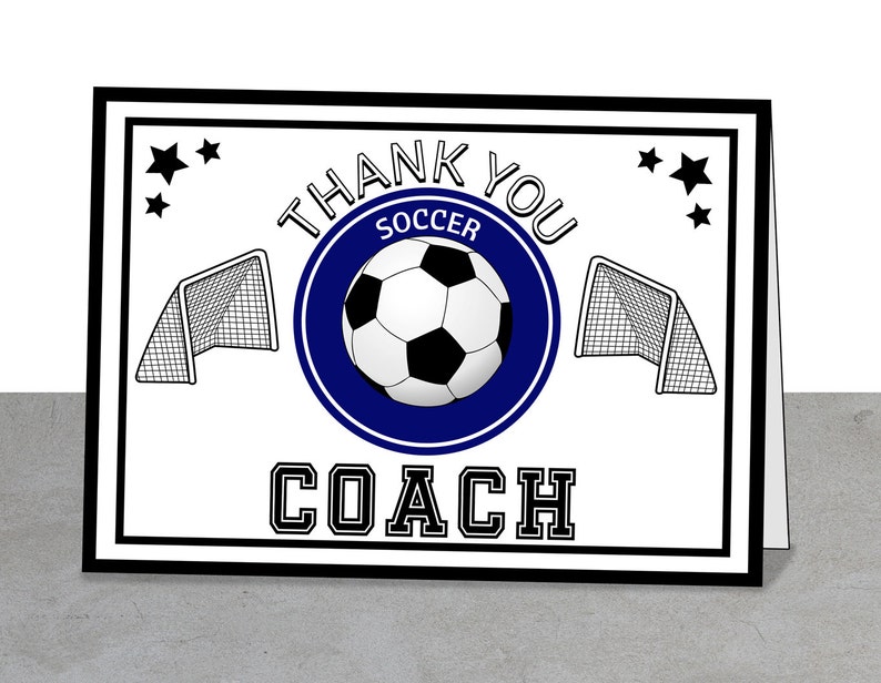 soccer thank you team card soccer note downloadable 5 x 7