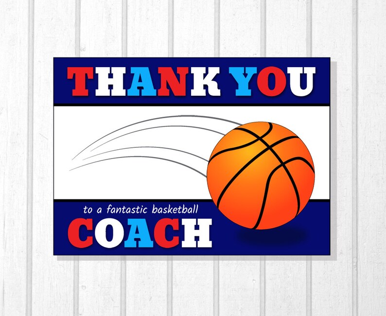 Basketball Coach Gift, Printable Card, Mentor Gift, Coach Card