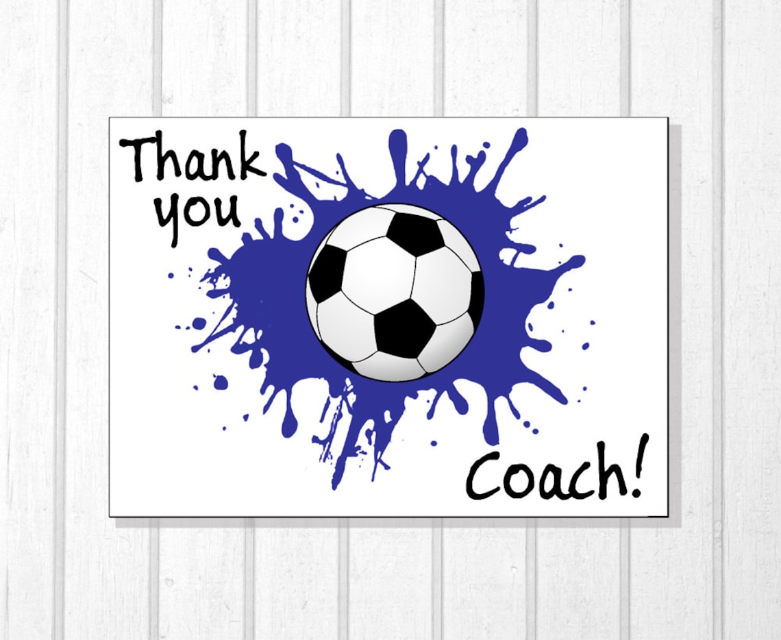 Soccer Thank You, Soccer Coach Card, Coach Gift, Instant Download