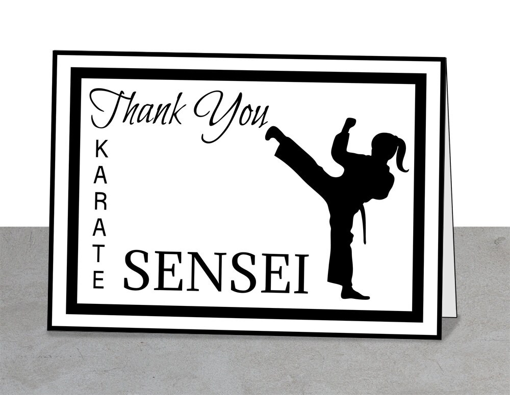 Karate Thank You Card,boy, Girl, Printable Card, Mentor Gift, Sensei