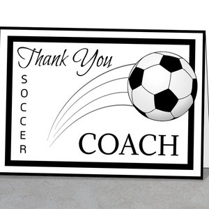 PRINTABLE Team Thank You Card for Soccer Coach, Instant Download, Greeting Card image 1