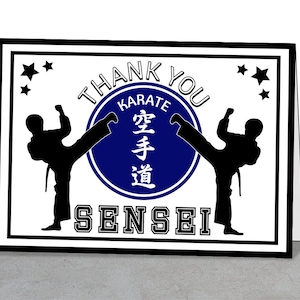 Karate Thank You Card, High Kick, Boy, Girl, Printable Card, Mentor Gift, Sensei, Karate Kid, Thank You Printable, Karate Gift, Mentor