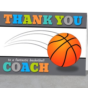 DRUCKBARE Team-Dankes-Karte für Basketball-Trainer, Instant Download, Korb, Basketball-Trainer-Geschenk, Basketball-Party, Basketball-Mentor