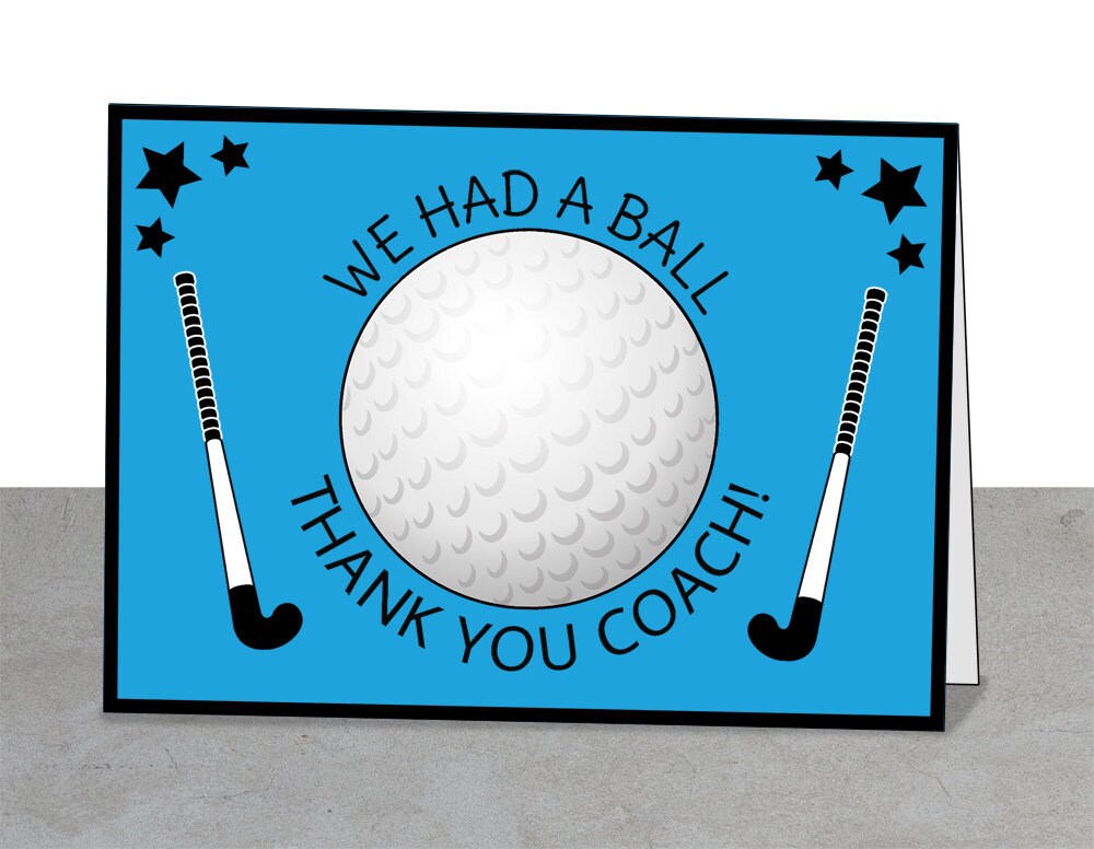 Athletic Printable Coach Card, Field Hockey Coach, Field Hockey Party