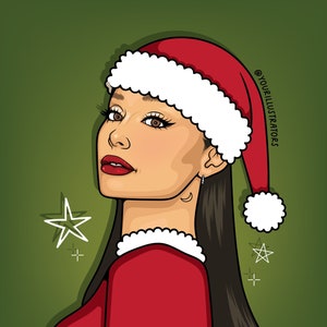 Personalised CHRISTMAS Gift Idea - Custom Cartoon Illustrations. Single Portrait, COUPLES, FAMILY - Half Body - (Digital File only)